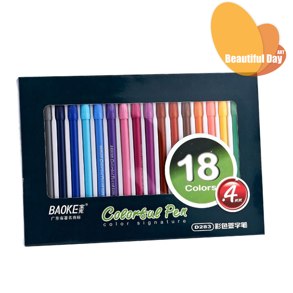 , baoke kleurige micron roller pen, fineliner 18 kleuren/doos