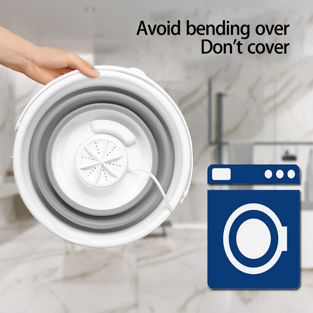 Mini Ultrasonic Washing Machine Portable Turbo Personal Rotating Washer Convenient Home Business Travel USB