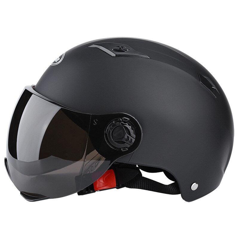 Casco abierto para motocicleta, máscara para montar en bicicleta eléctrica, transpirable, protección solar, para verano: Matte black