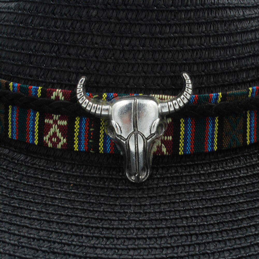 Kvinder sommer halm vestlige cowboy hat med roll up bred kant dame jazz sombrero hombre cowgirl hat