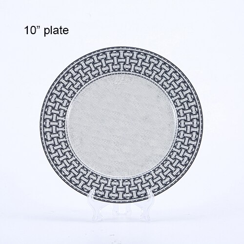 Elegante Keramik Abendessen Platten Geometrische aufbringen Keramik Gericht Ladegerät Platte Netz Geschirr Platte blau und weiß porzellan platte: 15