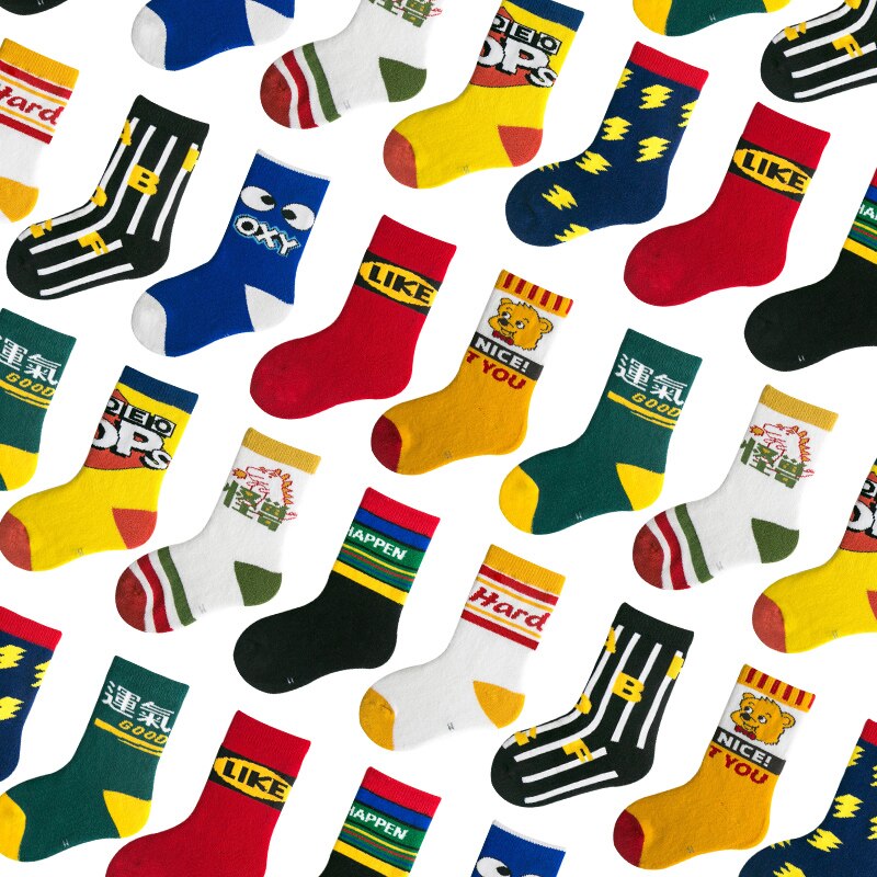 3-12y enfants hiver chaussettes chaudes en laine pour l'hiver garçons bébé fille chaude thermique longues chaussettes en éponge animaux mignons