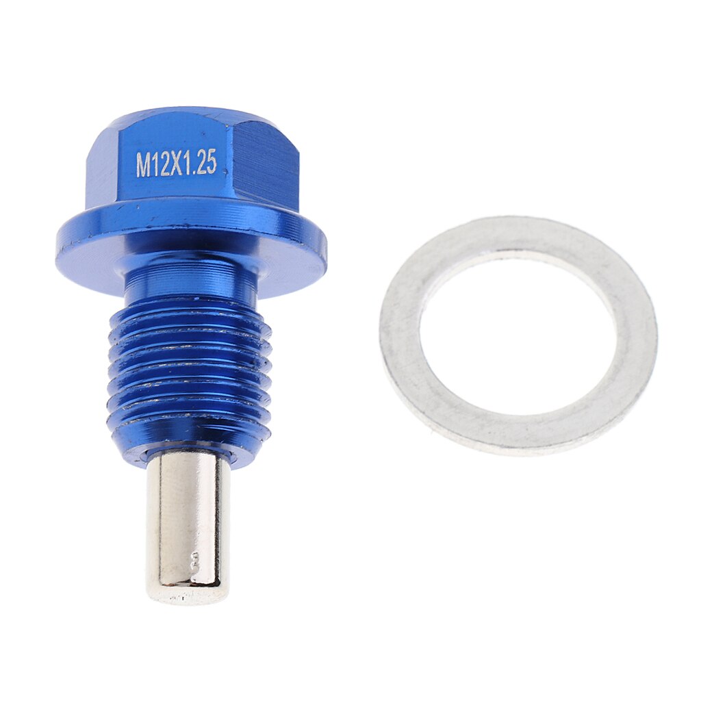 Car Engine Oil Drain Plug M12 X1.5mm Threaded With Crush Gasket Seal Blue