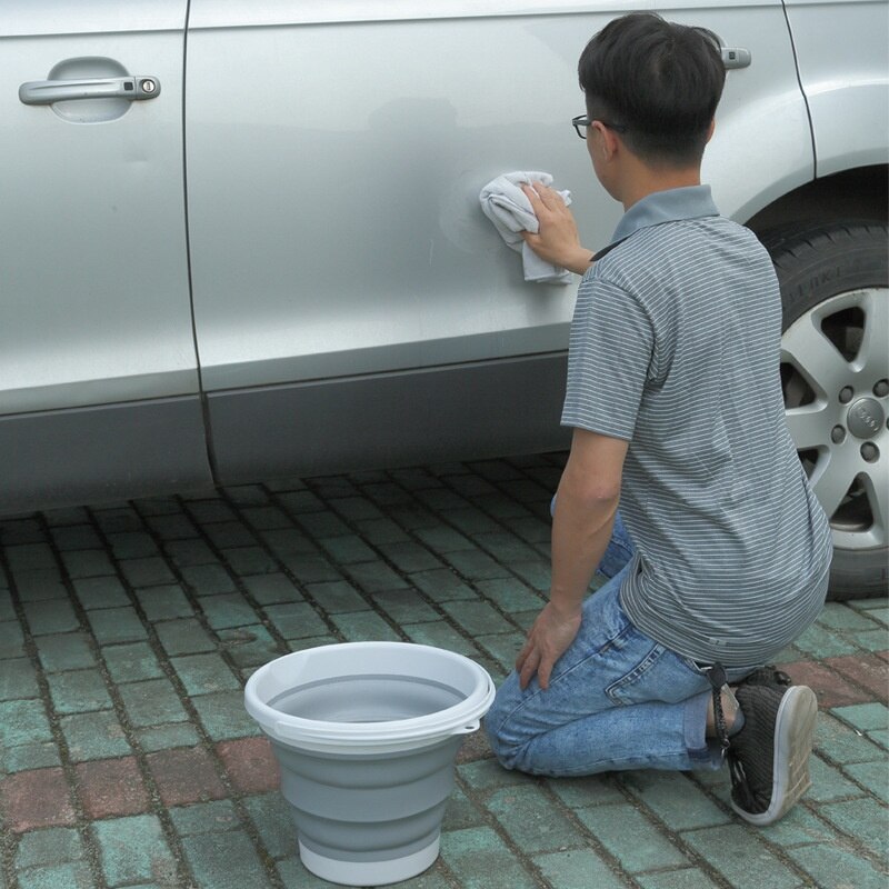 Draagbare opvouwbare emmer siliconen plastic auto emmer kinderen buiten visreis huishoudelijke multifunctionele emmer