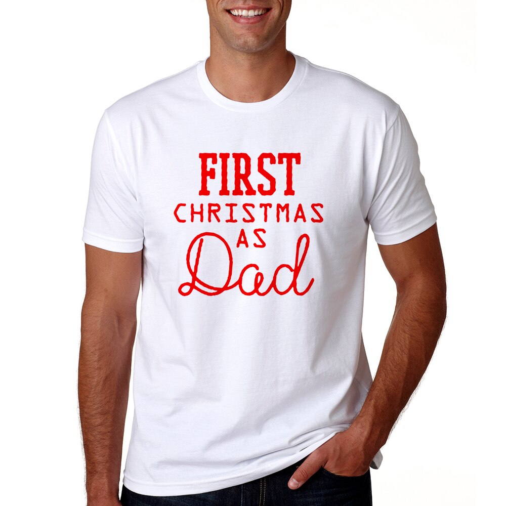 1pc första jul pappa&mamma t-shirt bebis söt tröja mamma pappa och bebis 1st jul familjelook kläder slitage