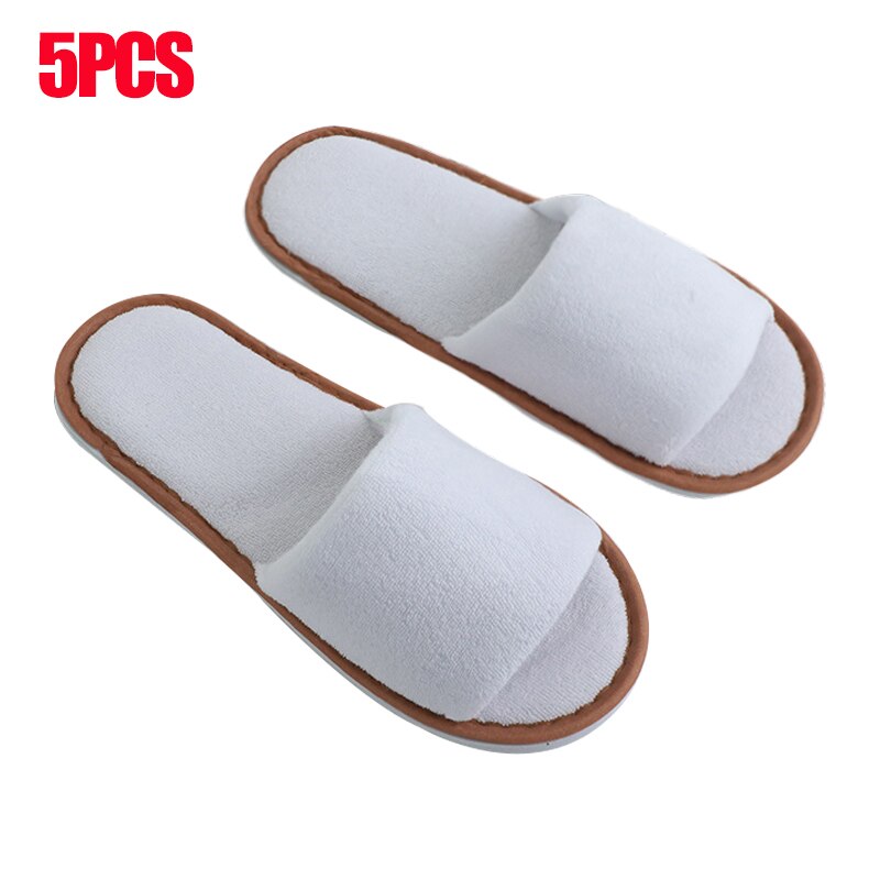 Zapatillas desechables blancas para Hotel y SPA, zapatos de interior transpirables, Unisex, 1/5/10/20 pares: 5Pairs