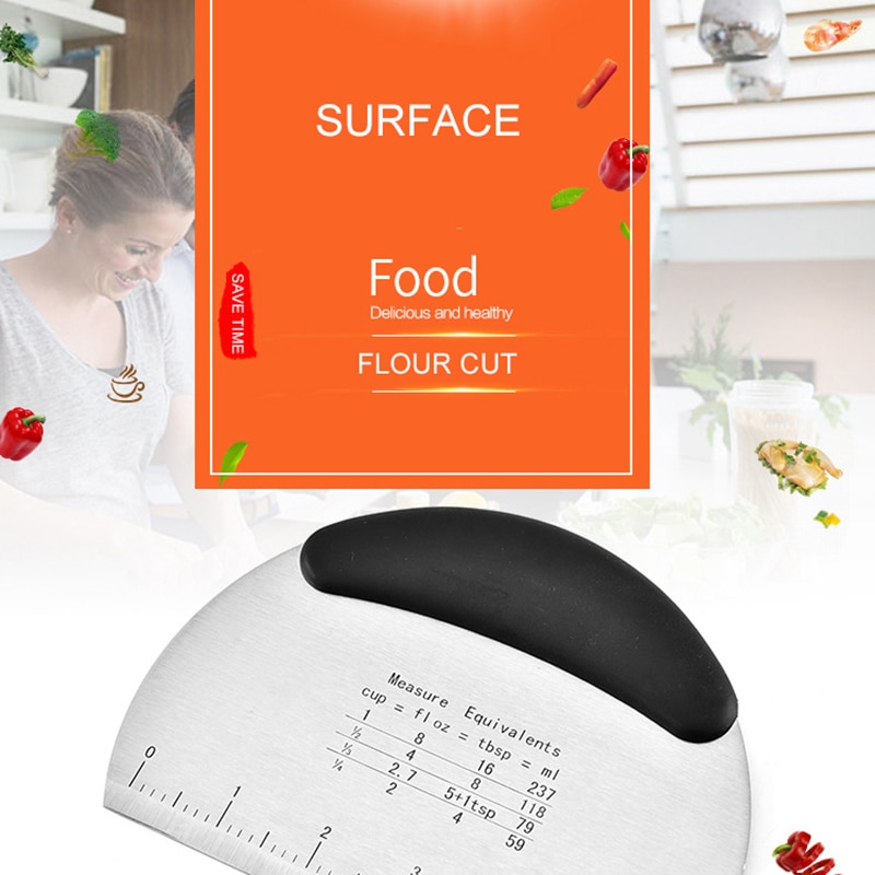 Stainless Steel Dough Cutter Flour Pastry Cutter With Scale Pizza Cutter Bread Dough Cutter Dough Cutting Tool