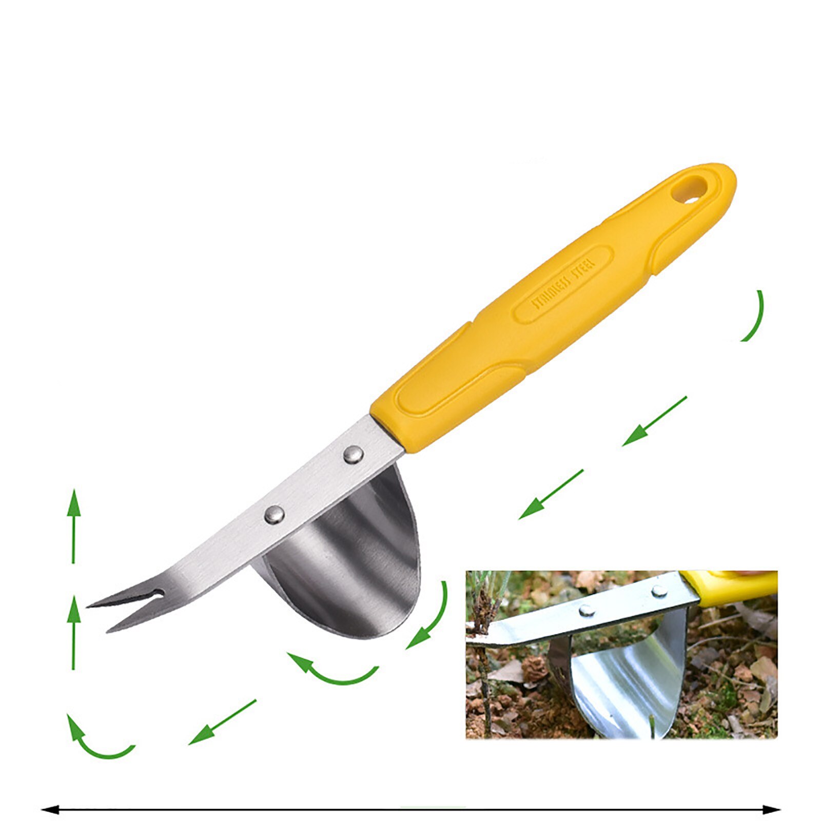 1pcs garden weeder tool lawn sturdy digging puller hand weeding fork pruning removal puller long-handled gardening tool