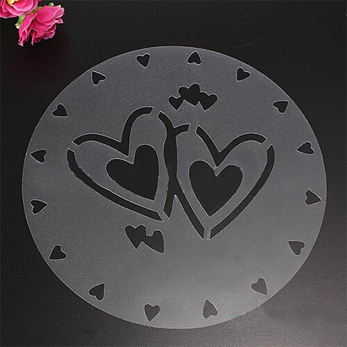 Salg! 4 stk/lot rund fondant sukker håndverkskake dekorere bursdagsblomst hjerteformer gratulerer med dagen kaker dekorformer