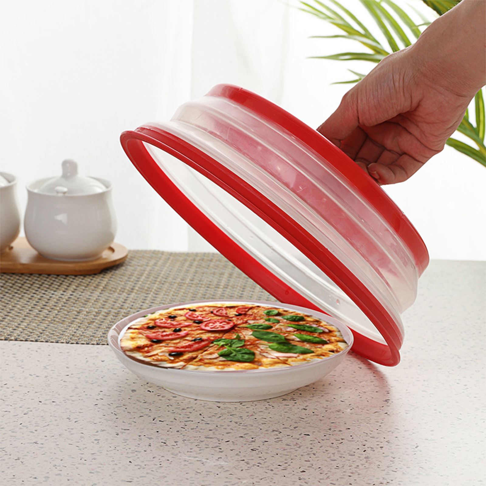 Collapsible Microwave Cover Microwave Splatter Lid Food Cover Splatter Guard Microwave Hover Cover Kitchen Tool for