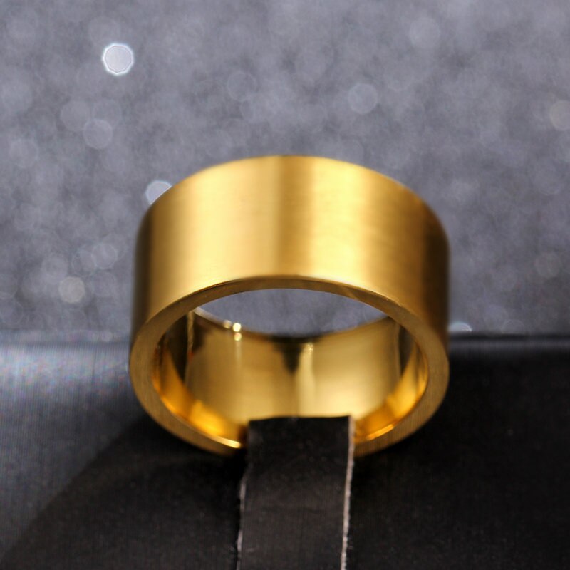 Mangosky 10Mm Heldere Gouden Kleur Titanium Ring Voor Mannen En Vrouwen