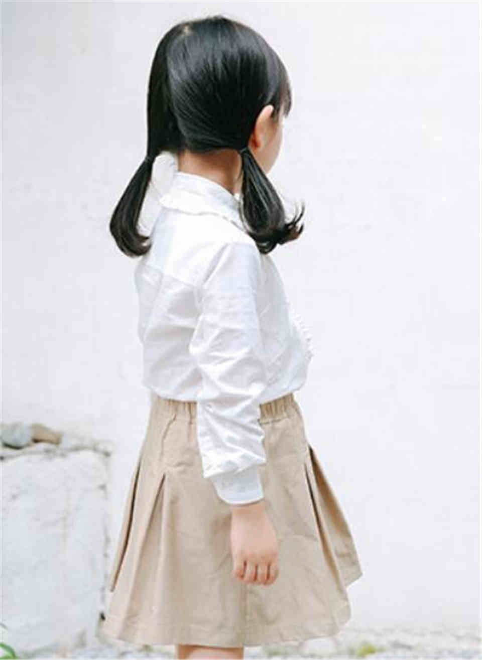 Students White Shirts For Girls School Uniforms Cotton Turn-Down Collar Blouses Girls Cotton Blouses Autumn Teenage Kids Clothes