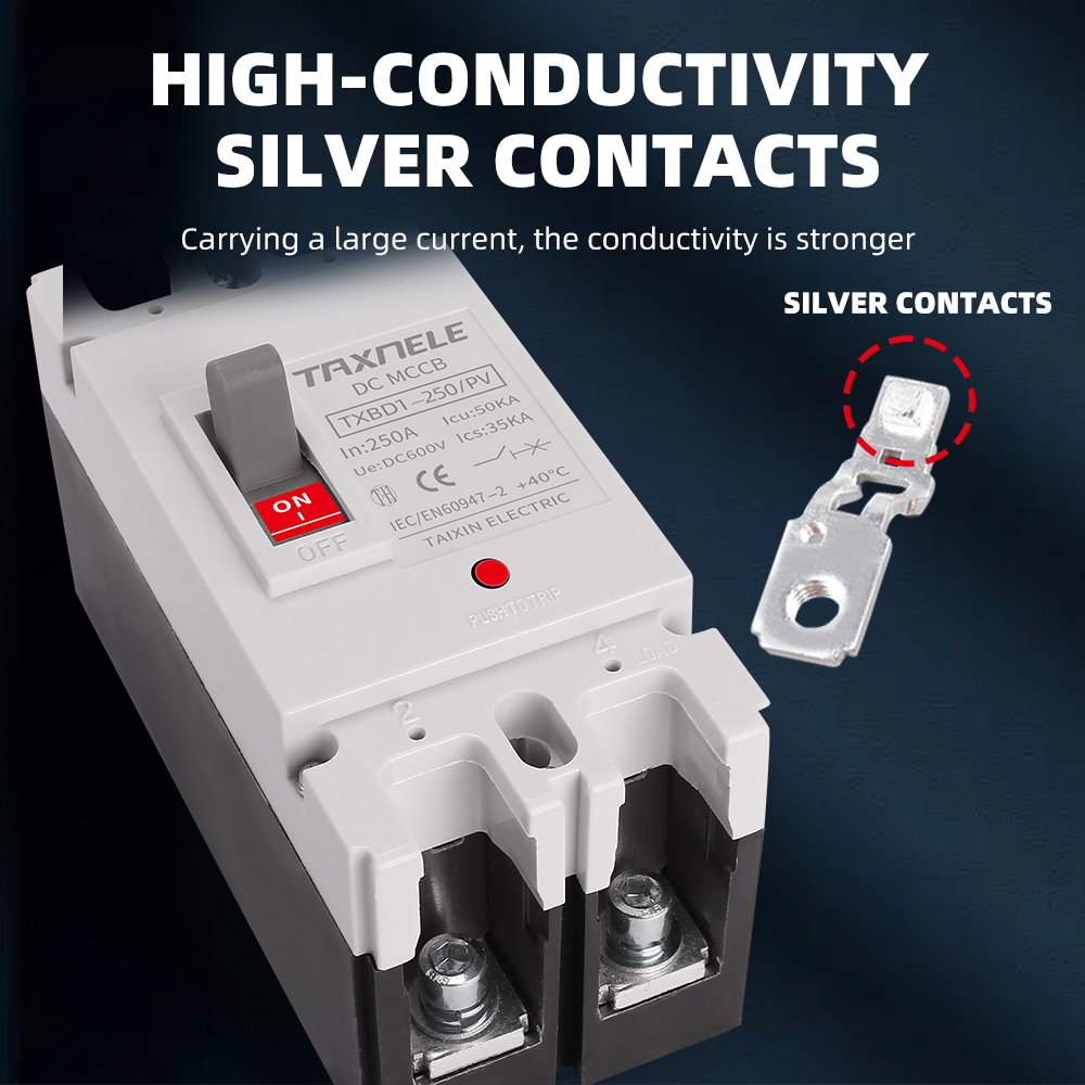 Solar Molded Case DC Circuit Breaker MCCB Overload Protection Switch Protector Photovoltaic PV 150A 250A Battery Isolator