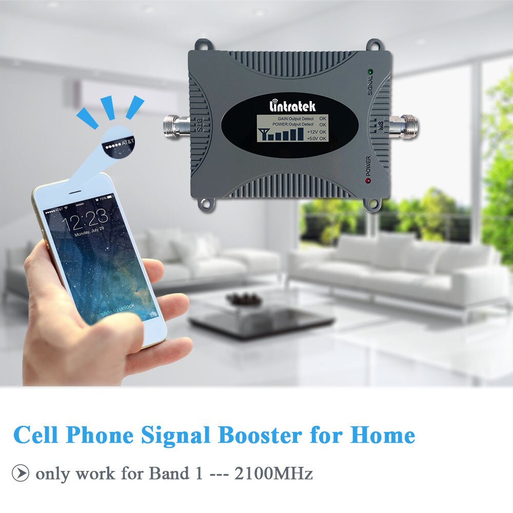 Lintratek Powerful 3G Cell Phone Signal Booster Repeater Amplifier UMTS 2100MHz Upgrade Version 3G WCDMA Mobile Phone Repeater /