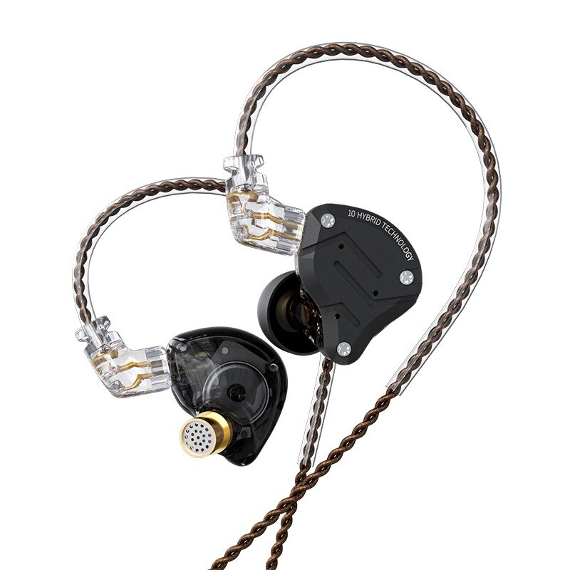 KZ ZS10 Pro auricolare In metallo con microfono musica HiFi cuffie cablate cancellazione del rumore nell&#39;orecchio Sport gioco auricolari cuffie: Black1 No MIC