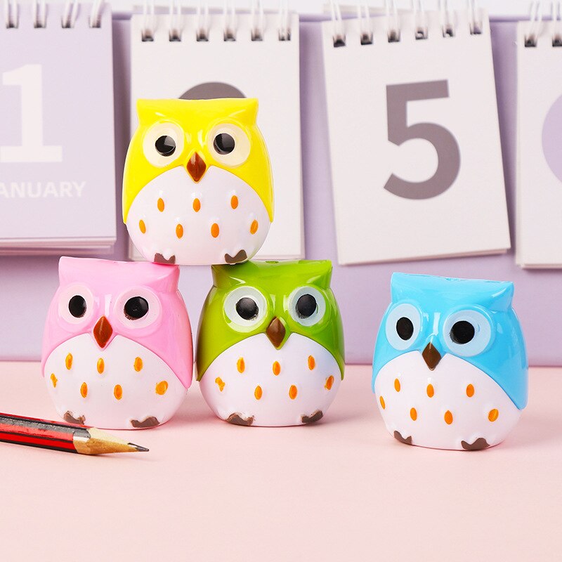 Afilador de animales con forma de búho, artículo de papelería para la escuela y la Oficina