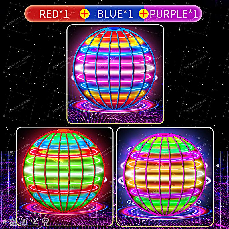 Magischer LED-Licht-Flugball-Spinner mit Handsteuerung 360° ° Rotierende Mini-UFO-Drohne Kinder-Partyspiel -Spielzeug: Gelb
