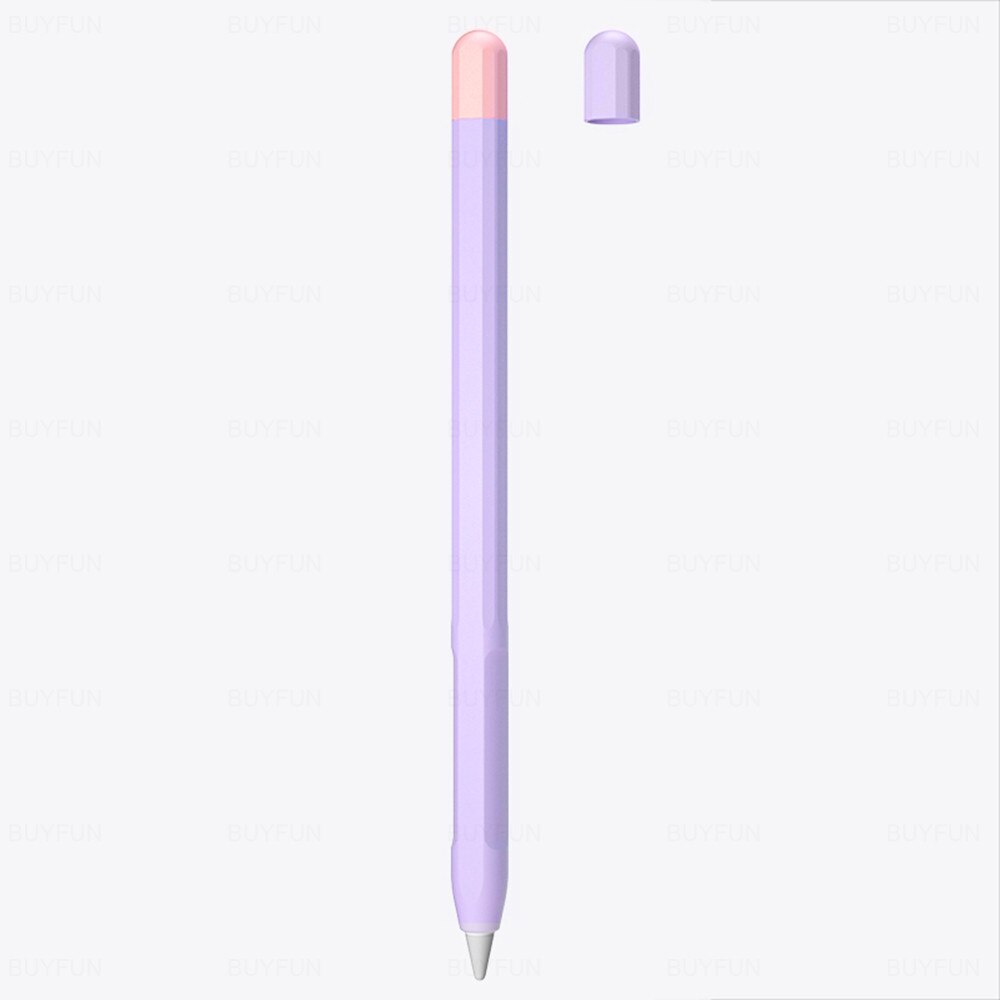 Cubierta protectora de silicona para lápiz Apple 1, 2, Pencil1, lápiz táctil Pencil2, funda para lápiz Apple de piel: for Pencil2 purple