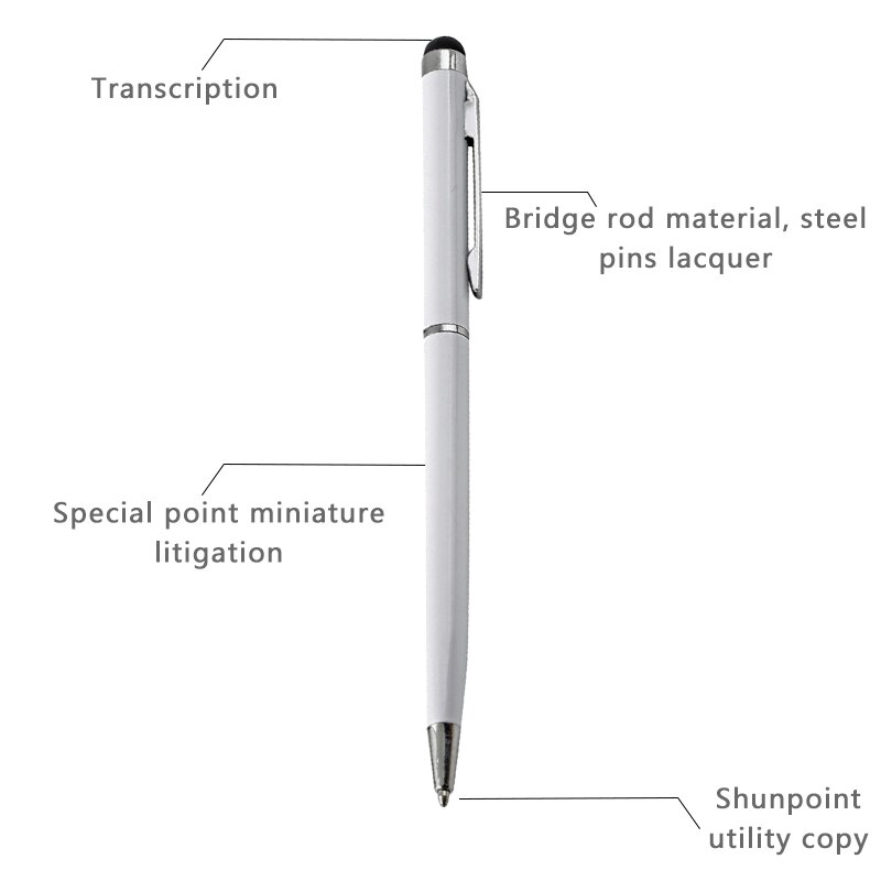 2PCS Tablet Stylus Pen for iPhone X Universal 2 in 1 Capacity Touch Screen Pen for Samsung S9 with Ball Point Pen For Xiaomi Mi