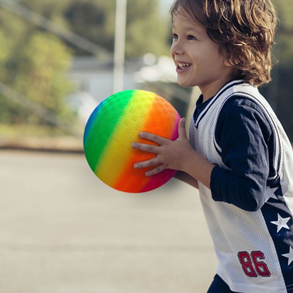 3Pcs 22cm Child Flapping PVC Inflatable Outdoor Rainbow-Color Balls