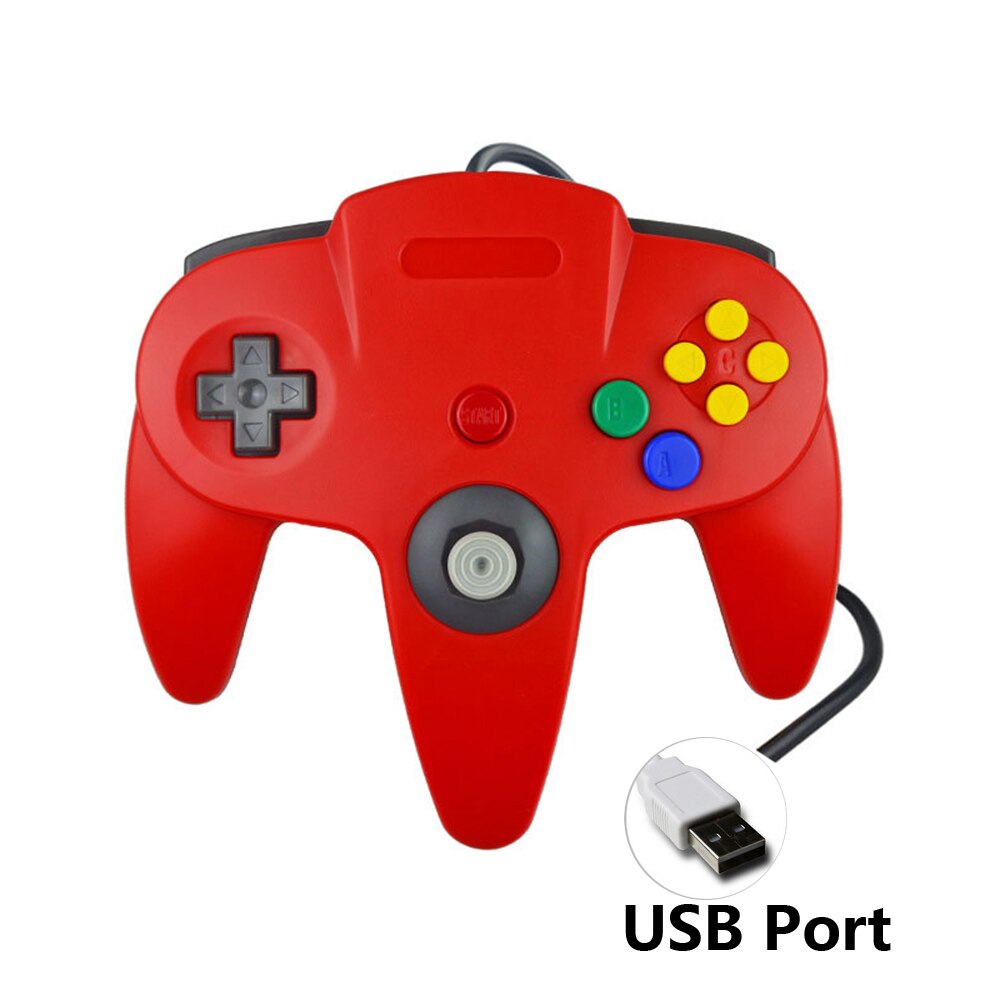 Mando con cable para GameCube, Accesorios para Nintendo N64 para PC, mando de ordenador: USB Red