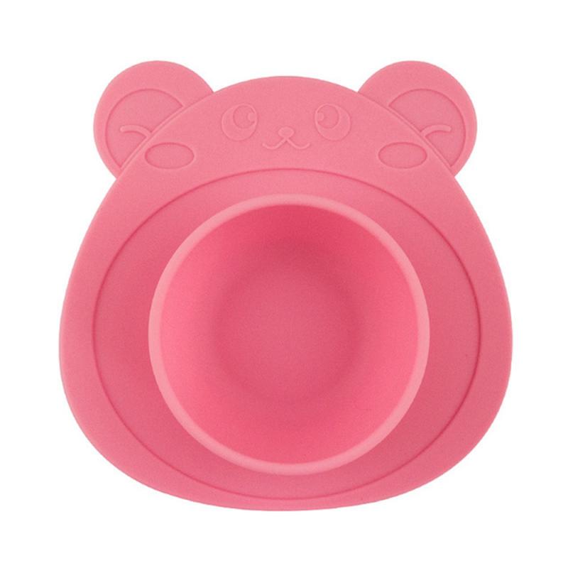 Plato de silicona para bebé, platos tipo tazón alimentación infantil bebé, bandeja de succión para mesa de comida para niños, vajilla alimentación, juego de Bol, cuchara, tenedor