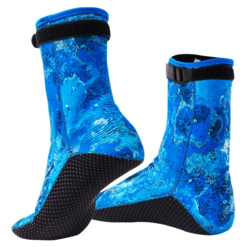 3mm Neoprene Thermal Beach Diving Socks Swimming Boots Water Shoes Men Women Scuba Snorkeling Surfing Diving Socks: Blue Camouflage / M 39-41