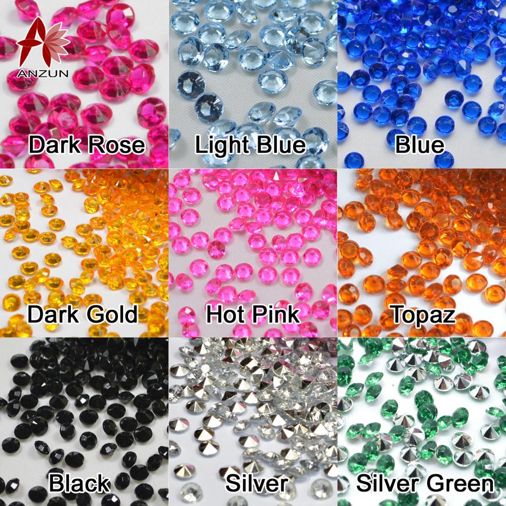 1000 st 4.5 mm bröllopsfest dekoration diamant konfetti bord scatters dekoration akryl kristaller blå med silver