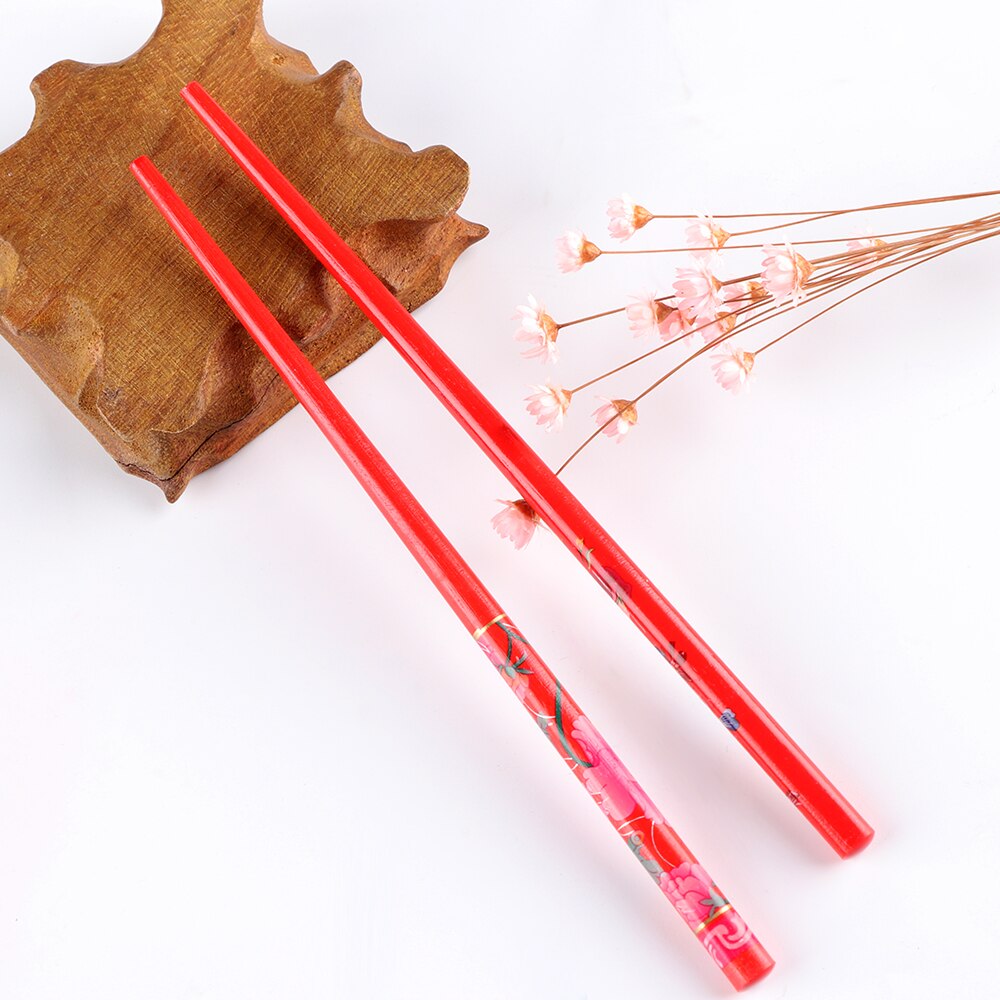 2 stks/set Handgemaakte Haar stok Vintage Schilderen haarspeld Kleurrijke Natuurlijke hout voor vrouwen Japanse haarspeld Hout Chinese haar stok