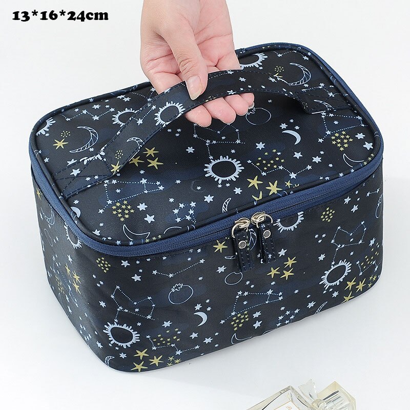 Large-capacity Cosmetic Bag Travel Convenient Toilet Bag Men's Outdoor Travel Storage Bag Waterproof Women Makeup Case: Starry sky
