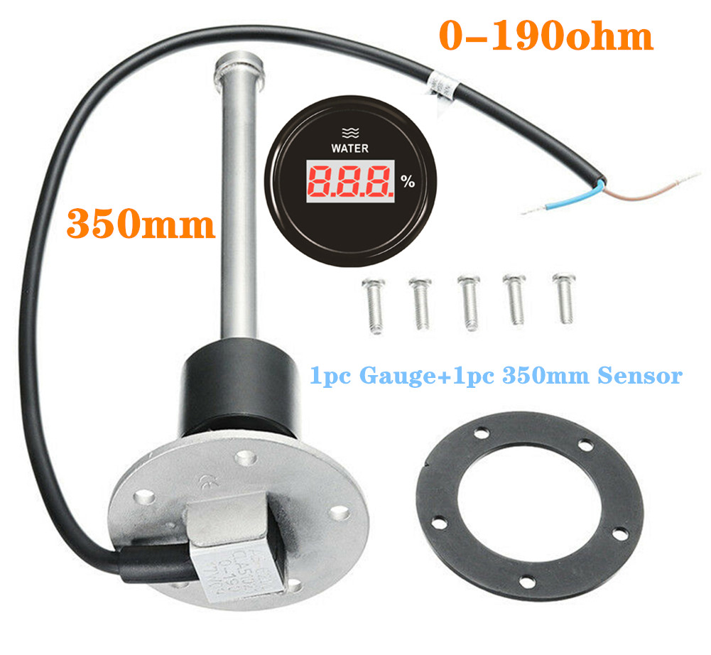 1einstellen 0-190Ohm Digitale Wasserstand Messgeräte 52mm 100 150 200 250 300 350 450mm Wasser Ebene Sensoren senden Einheit für Auto Stiefel Lkw: BN 350mm