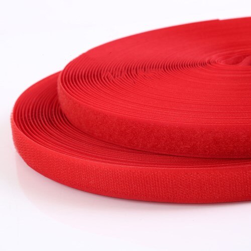 Geen Zelfklevende Sluiting Tape Diy Polyester Nylon Haak Lus Haak Sluiting Tape Naaien Accessoires Geen Sterke Lijm 2Cm * 25Yards: Red