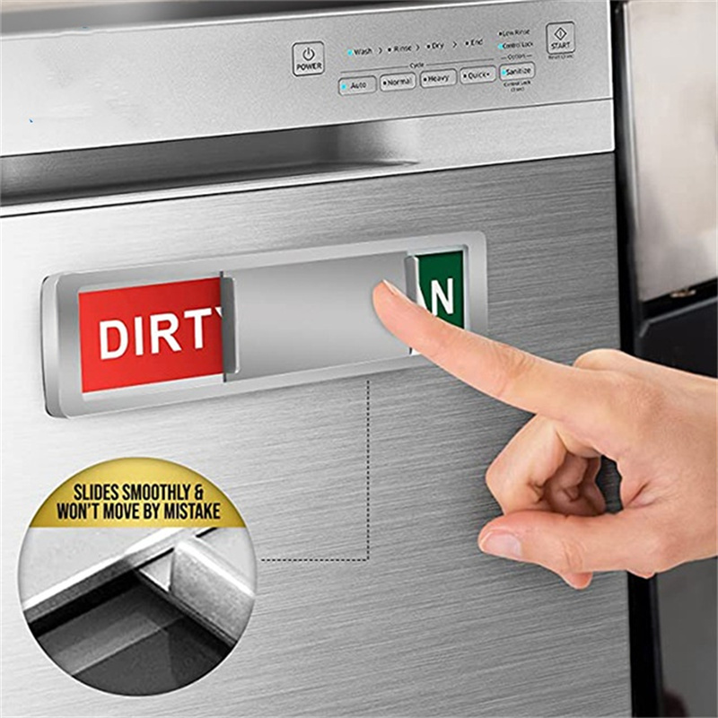 Diskmaskinmagnet för rent och smutsigt skylt, premium rostfritt stål svartvitt repfri/köksdekor/lätt att läsa och skjuta in