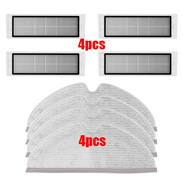 For XiaoMi Roborock s5 Max s6 MaxV s6 Pure Vacuum Spare Parts Water Tank Dust Box HEPA Filter Main Brush Mop Cloth Side Brush: plum