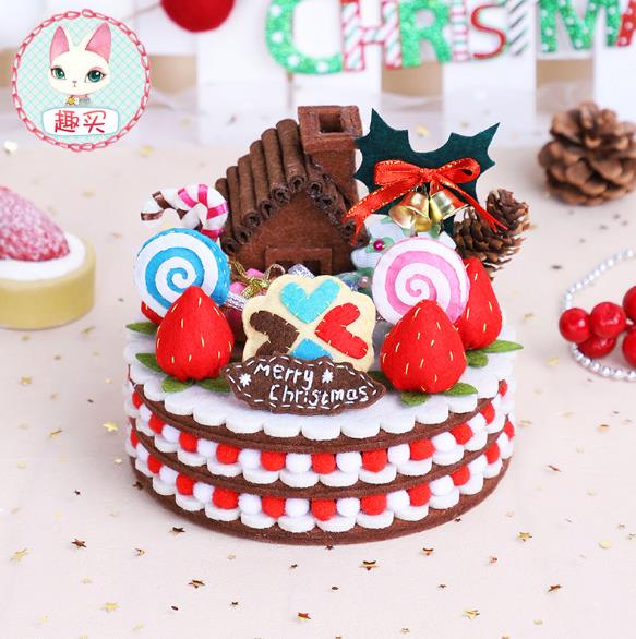 Filzen kit filz diy handwerk Handgemachte bunte kuchen Lagerung Fall Für Kinder Geburtstag Speziellen Fühlte DIY Paket: violet