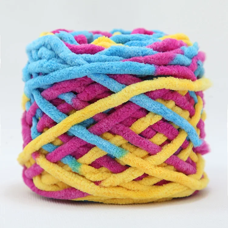 100g/bal Chenille Breigaren Zacht Ijs Strip Lijn Katoenen Garen DIY Wol Garen voor Hand Breien Sjaal dikke Wol: Brons