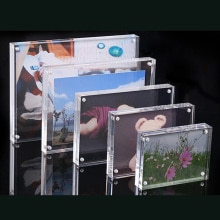 1Pc Clear Fotolijst View Zowel Dubbelzijdige Magnetische Acryl Blok Foto Diy Thuis Slaapkamer Dek Decor Christmas