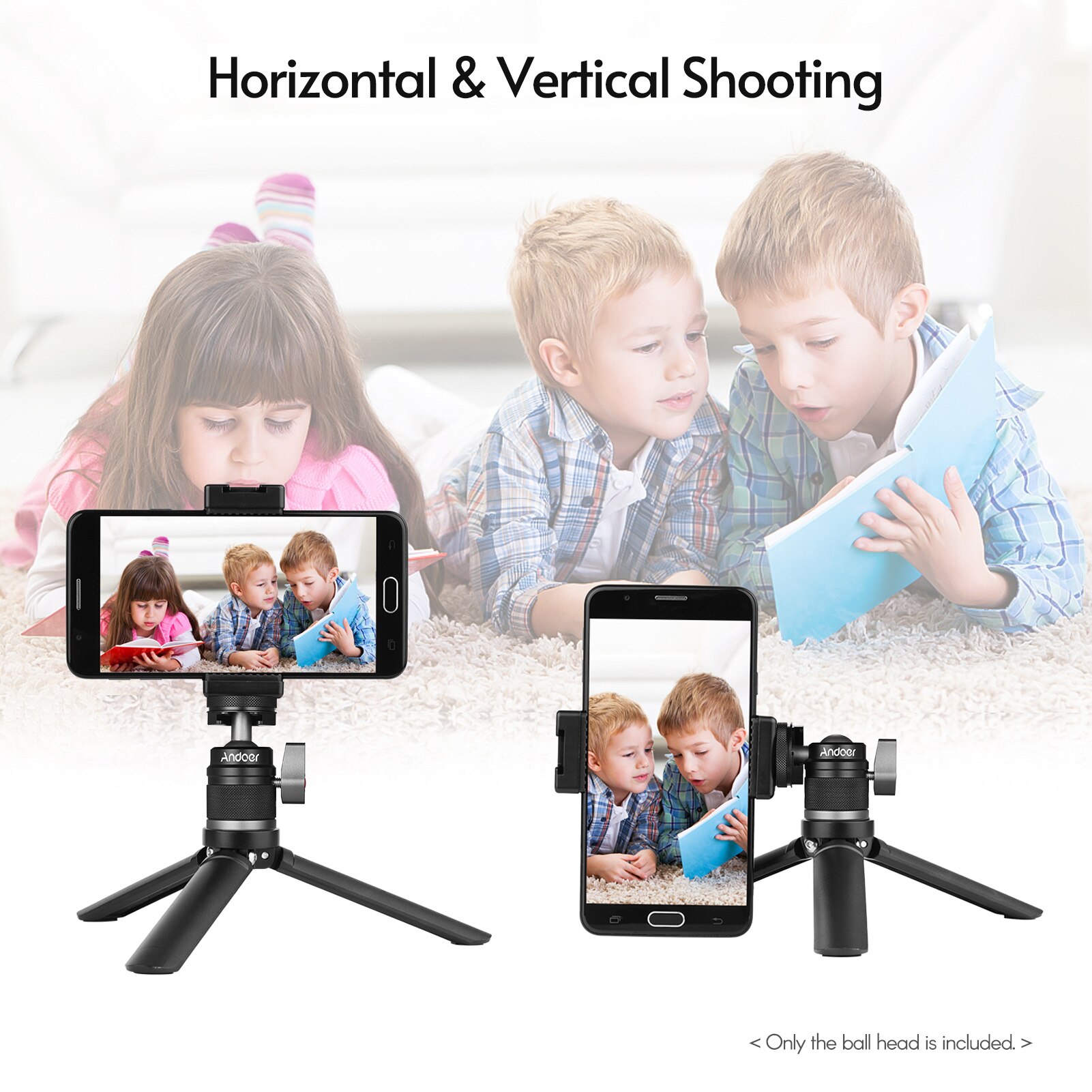 Andoer Mini Ball Head Adapter Monitor Mount Koud Schoen Adapter 360 ° Roterende Aluminium 1/4 &quot;&amp; 3/8&quot; schroef Voor Camera Monitor