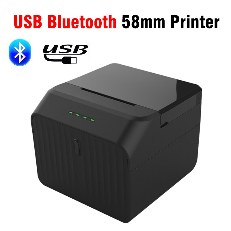 58Mm 2 Inch Thermische Bonprinter Label Sticker Maker Barcode Pos Machine Facturering Tickect Printers Met Usb Bluetooth: USB BL Receipt / uk plug