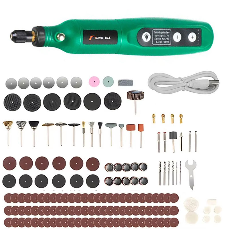5-biegowy Regulowany Bezprzewodowy Piórkowy Grawerka Szlifierka Wiertarka Elektryczna robić Cięcia Polerowania Wiercenia Narzędzie Obrotowe z Akcesoriami Dremel: zielony