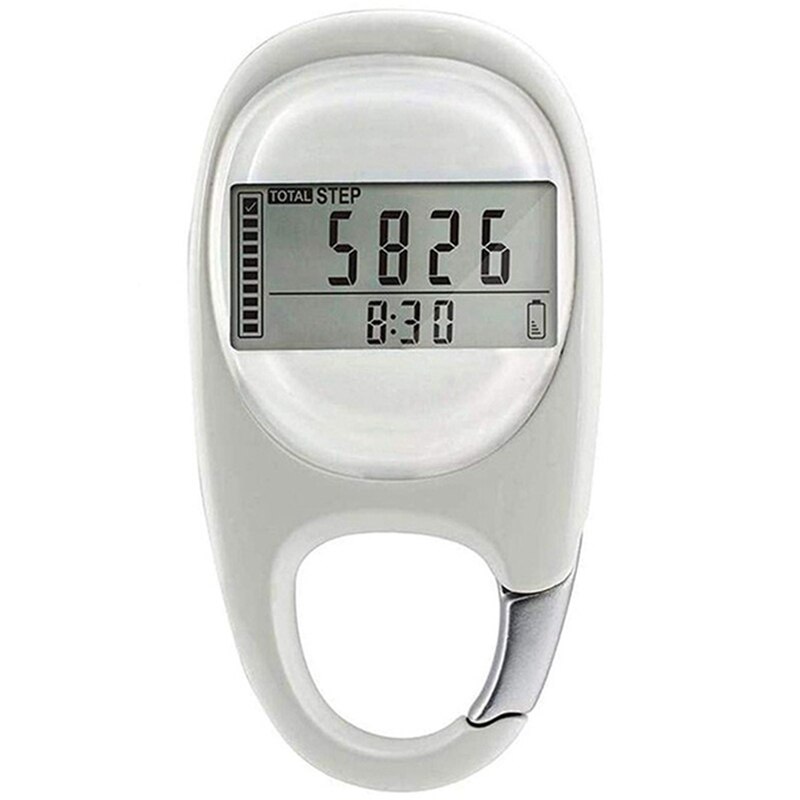 3D Induction Pedometer Electronic Pedometer With Carabiner Multi-Function Record Distance Tool For Walking And Running