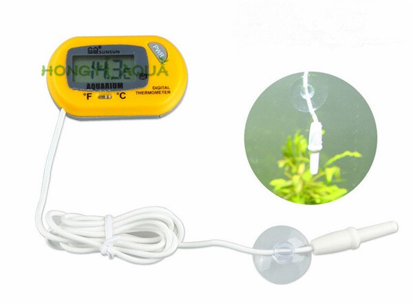 1 piece sunsun aquarium liquid crystal 3-in-1 thermometer external digital display/built-in diving thermometer WDJ-004/005