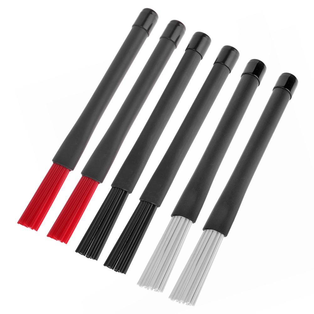 Escobillas para batería de Jazz, baquetas de percusión de 230mm * 20mm * 15mm, 2 uds., cepillo retráctil de nailon con mango de goma