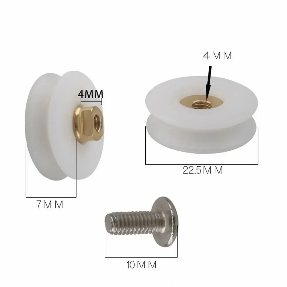 4/8 Stuks Douchedeur Rollers/Lopers/Wielen Gegroefde 22 Mm Diameter Douche Schuifdeur Wiel Runner Katrol douche Onderdelen