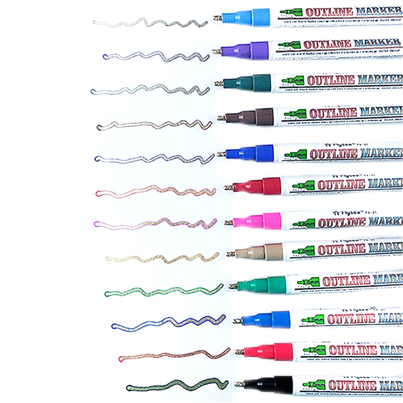 Stylo magique à deux lignes, 12/18 couleurs, pour bricolage, peinture, dessin, Non-toxique, sans goût, outil d'apprentissage: A