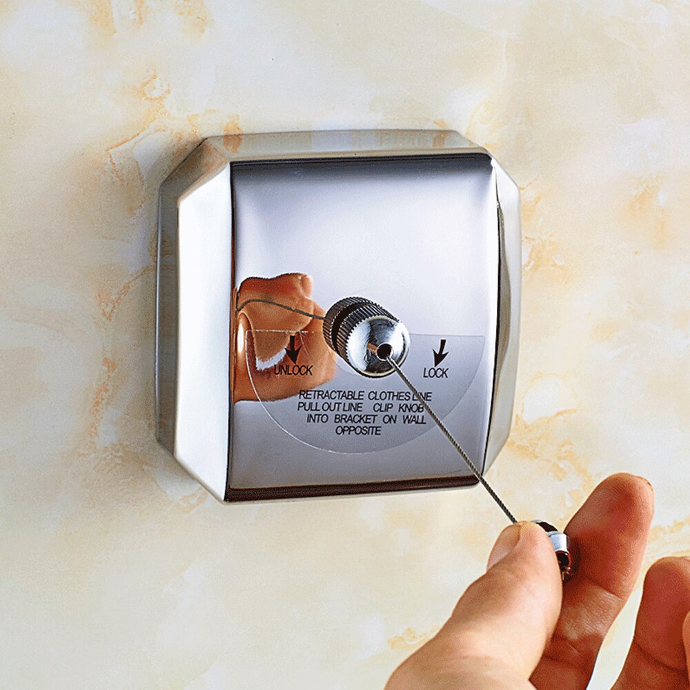 2.8M Retractable Clothesline Steel Wire Clothes Drying Rack Nylon Rope Home Storage Clothing Dryer Punch-Free Laundry Hanger