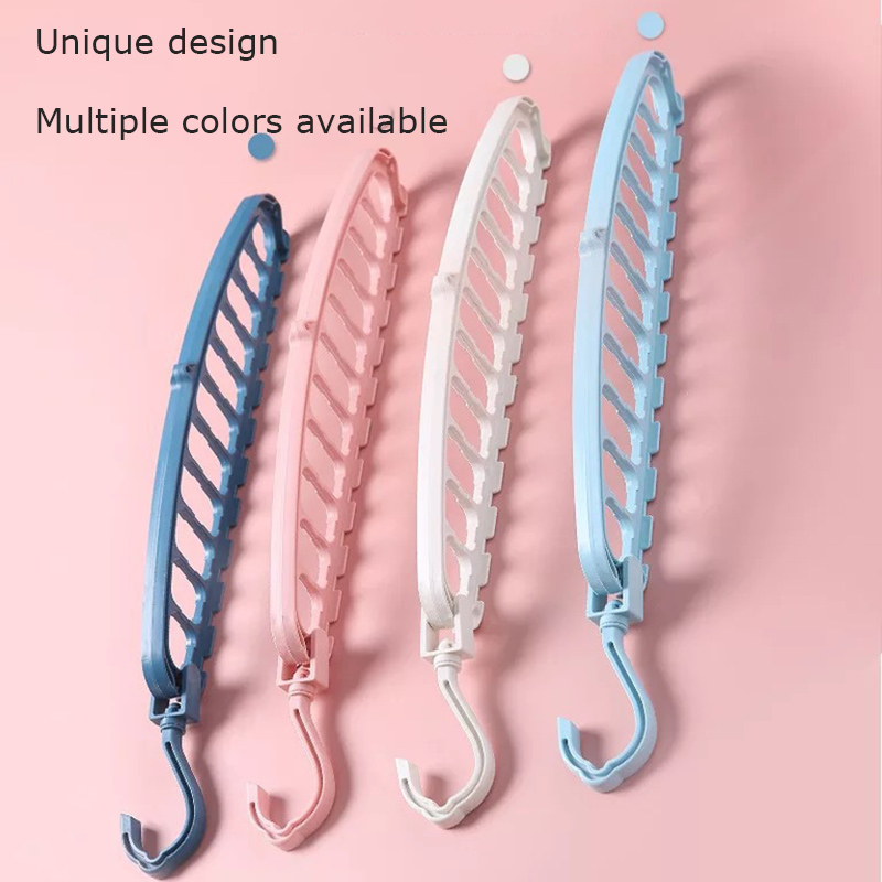 Multi functional clothes hanger, dormitory, household clothes hanging, folding clothes hanger, 11 hole clothes rack storage tool