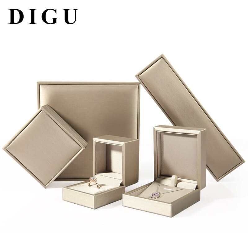 DIGU Luxury Leather Jewelry Box Packaging Bags For Rings Pendants Bracelets Boxes Jewelry Display Sets