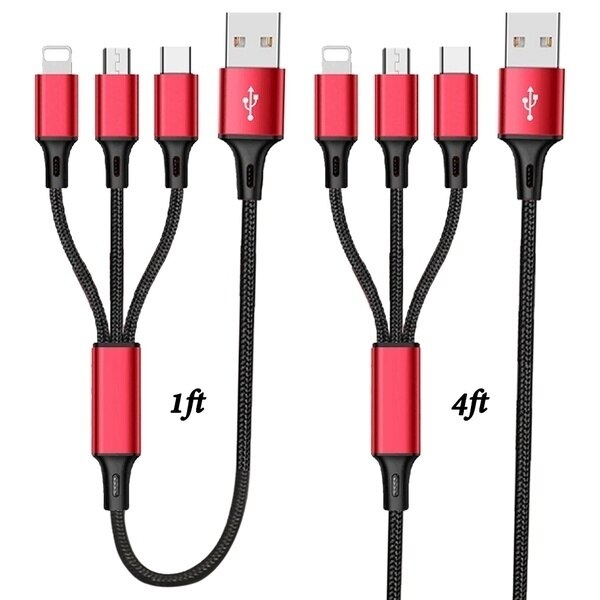 Multifunctionele Oplader Kabel Universele 3 In 1 Meerdere Usb Oplaadkabel Adapter Voor Iphone Huawei: Default Title