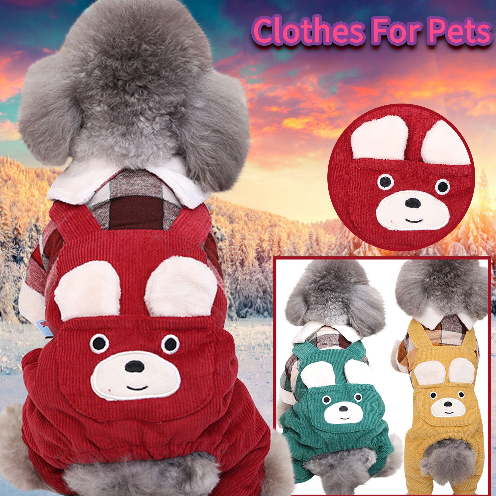 Dog Clothes Product Autumn And Winter Dog Clothing Pet Bust Back Wombat Pet Costumes For Small Dogs одежда для собак мелких